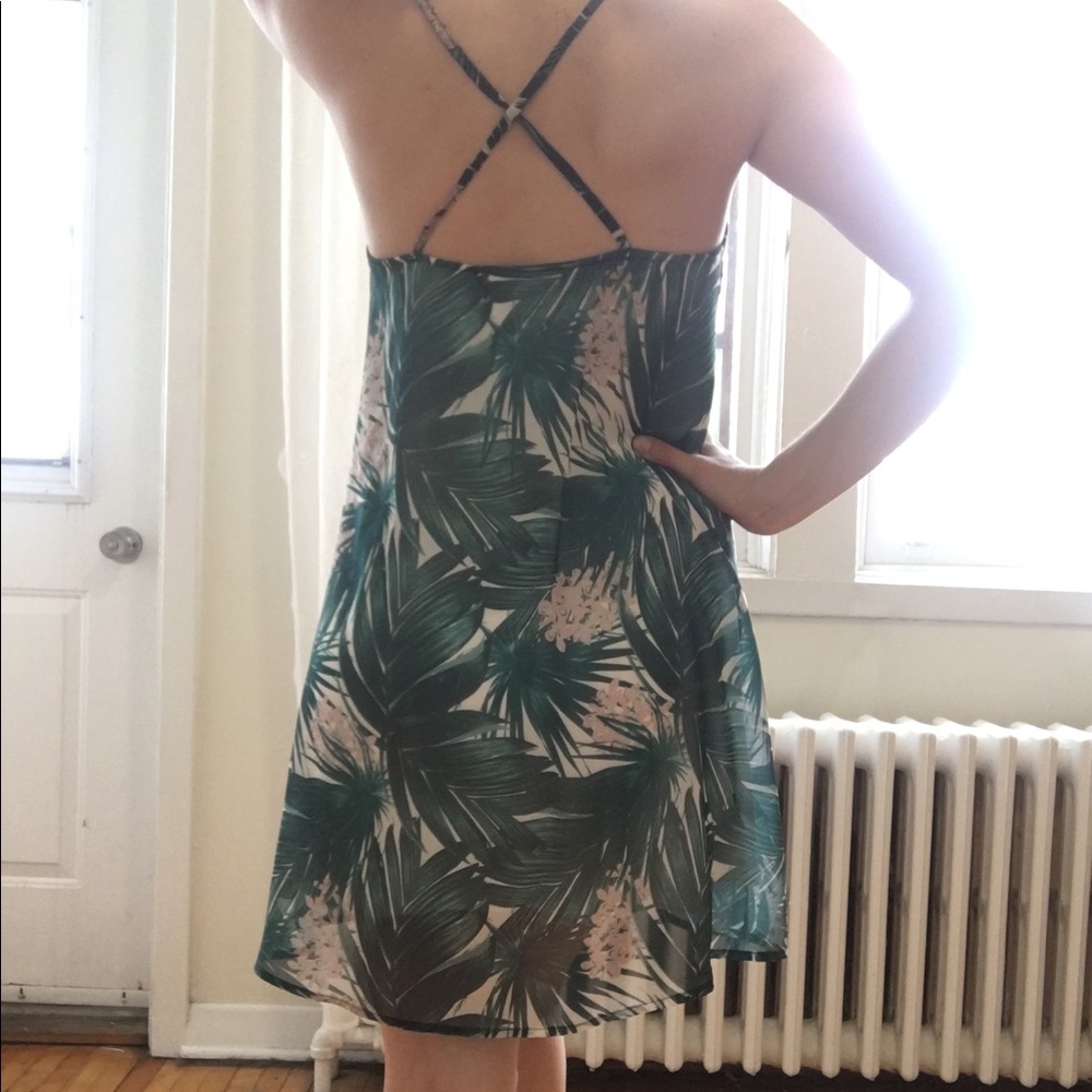 Tropical print mini dress